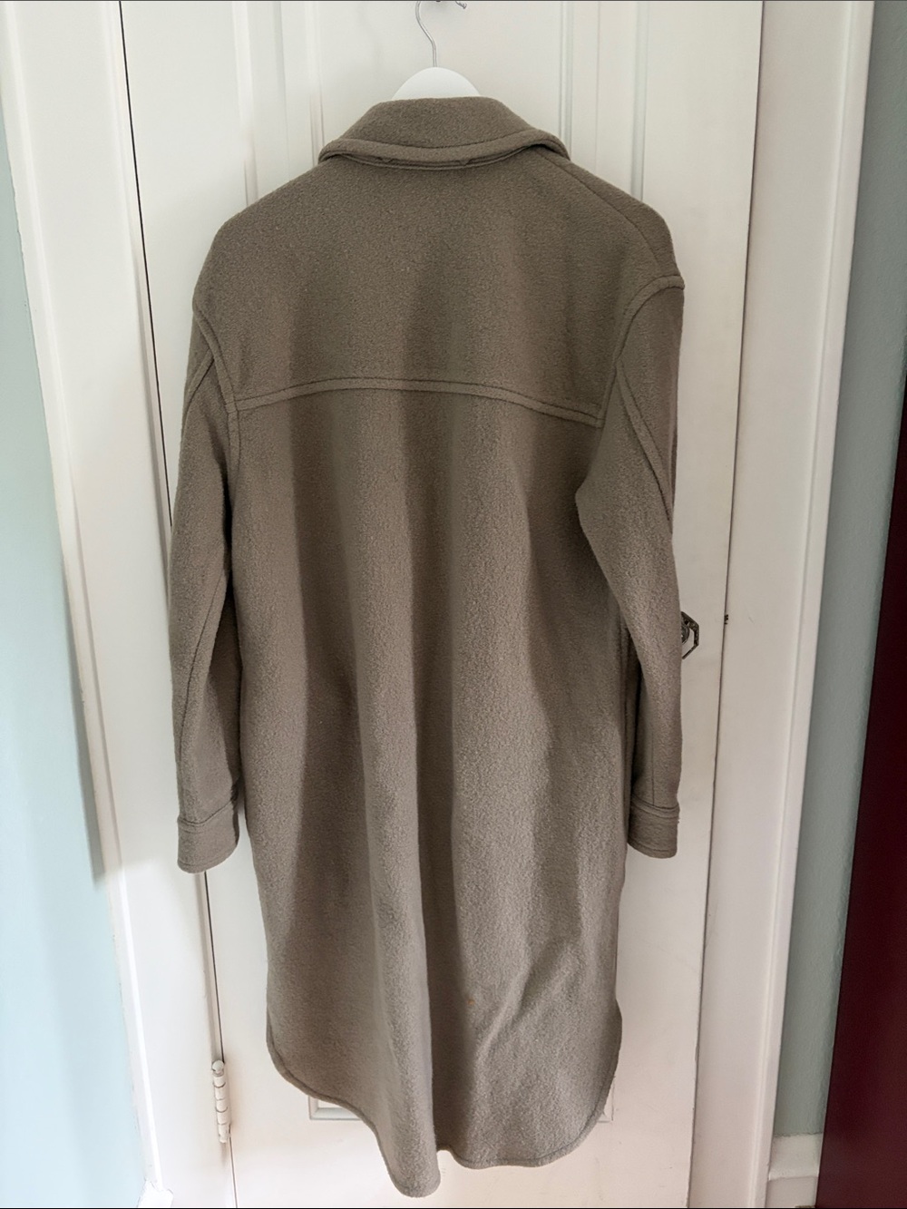 Aritzia • Wilfred Free Mushroom Taupe Merino Wool Coat Size S - Picture 7 of 10